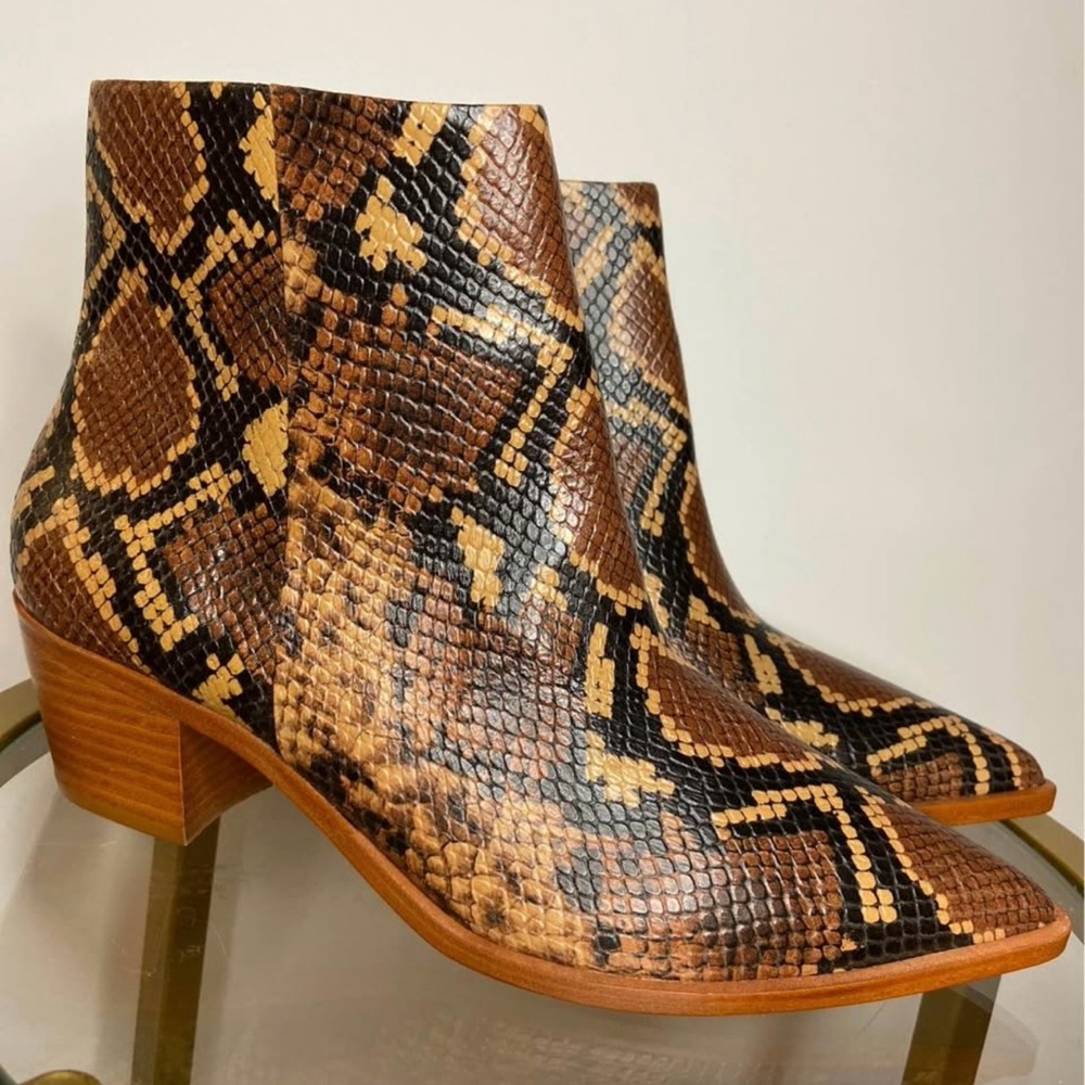Snakeskin Ankle Boots - Picture 3 of 4